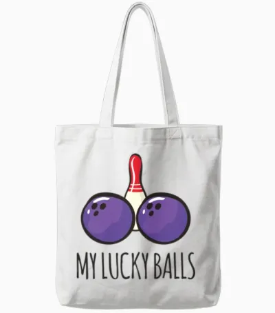 Funny Bowling Tote Bags - White