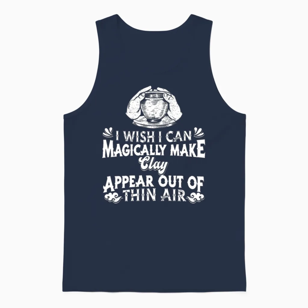 Pottery Funny Unisex Tank Top in Navy