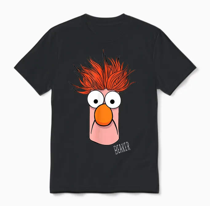 Disney the Muppets Beaker Muppet Labs Big Face Unisex T-Shirt in Black