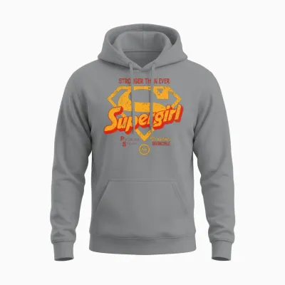 Dc Comics Supergirl Stronger Than Ever Unisex Hoodie - Sport Grey