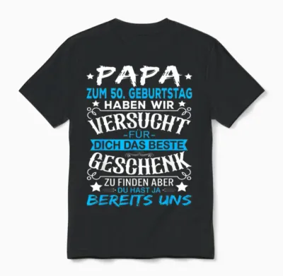 50th Birthday Dad Man 50s 50 Years Father Men's T-Shirt, Black Unisex T-Shirt - Black