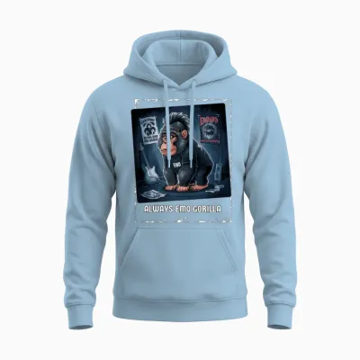 Always Emo Gorilla Admirers Premium Unisex Hoodie - Light Blue