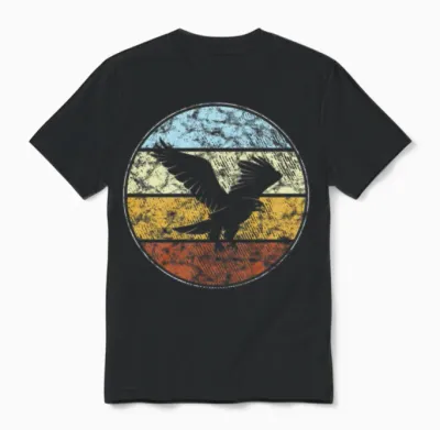 Eagle Retro Unisex T-Shirt - Black