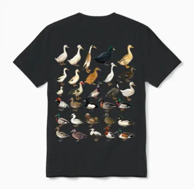 Tableau D'identification Des Espèces Et Races De Canards Manche Longue Unisex T-Shirt - Black