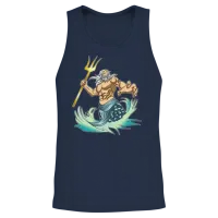Greek Mythology Poseidon Greek Unisex Tank Top - Navy – 2