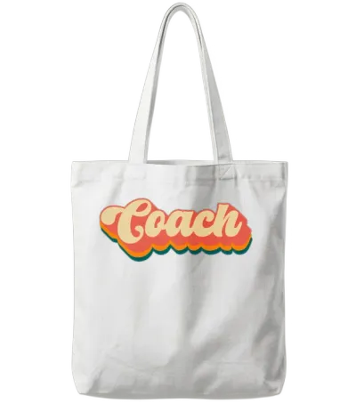Retro Coach Tote Bags - White