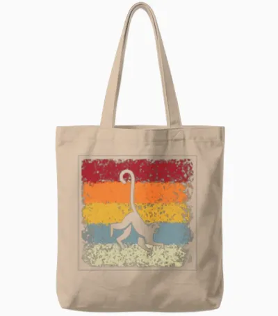 Monkey Retro Tote Bags - Natural