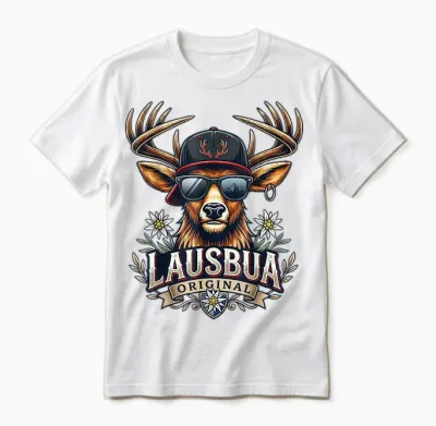 Lausbua Shirt Kinder Trachtenshirt Herren Lederhose Trachten Unisex T-Shirt - White