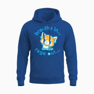 Aggretsuko Yoga Breathe in Rage Out Unisex Hoodie - Royal