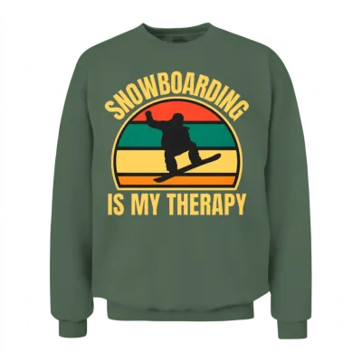 Retro Snowboard Unisex Sweatshirt - Military Green