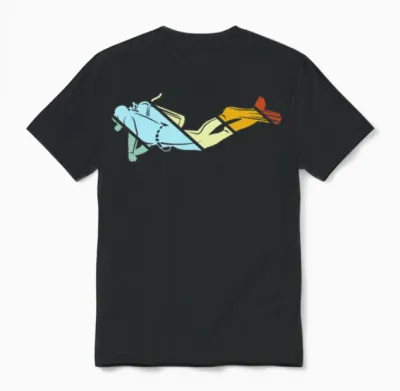 Diving Retro Unisex T-Shirt - Black