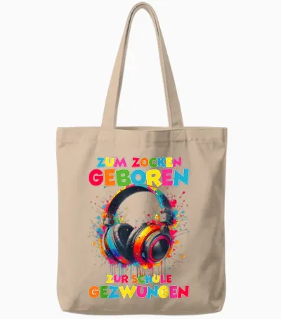 Zum Zocken Geboren Zur Schule Gezwungen Lustiges Gamer Jungs Tote Bags - Natural
