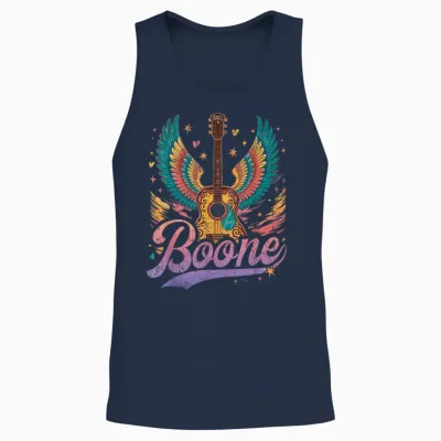 Boone Personalized Name Vintage Retro Girls Woman Man Unisex Tank Top - Navy