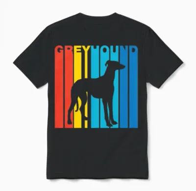 Retro Greyhound Unisex T-Shirt - Black