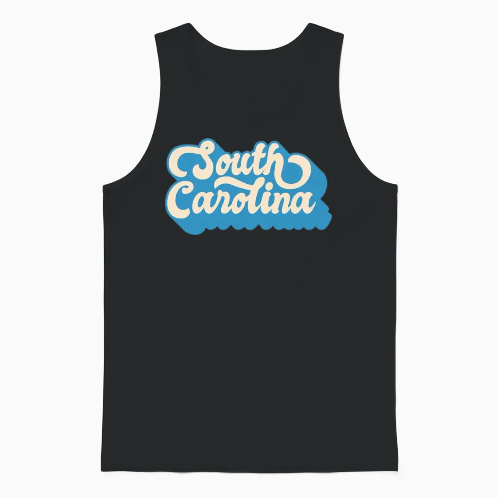 South Carolina Retro Unisex Tank Top in Black