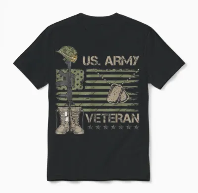 U.s. Army Veteran Unisex T-Shirt - Black