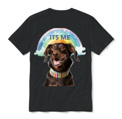 Happy Dog Unisex T-Shirt - Black
