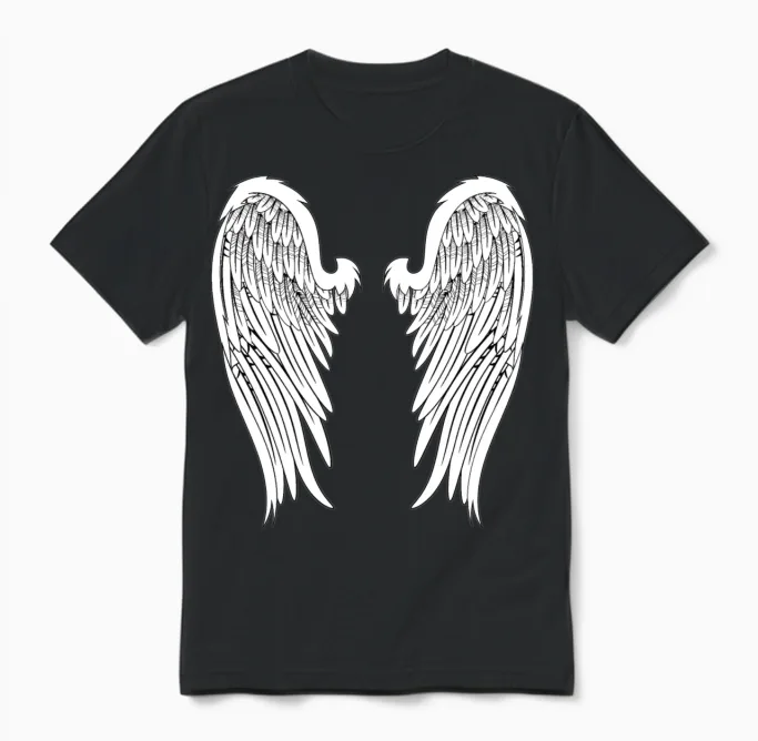 Angel Wings Unisex T-Shirt in Black