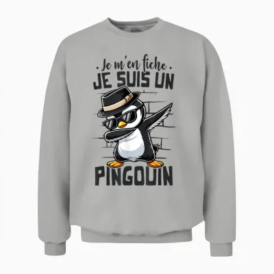 Penguin Funny Kids Girl Boy I Am Penguin T-Shirt, White, S Unisex Sweatshirt - Ash