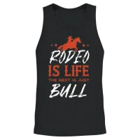 Rodeo, Western Horse Back Riding, Horse Lover Unisex Tank Top - Black – 2