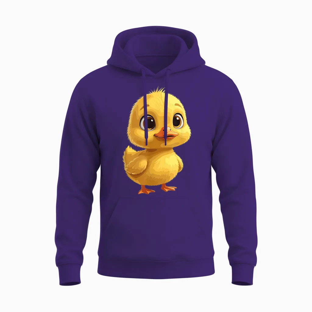 Adorable Petit Caneton Mignon Poussin Jaune Unisex Hoodie in Purple