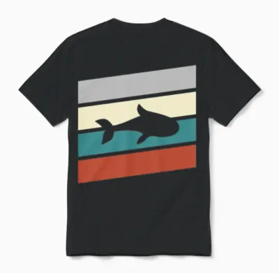 Fish Retro Unisex T-Shirt - Black