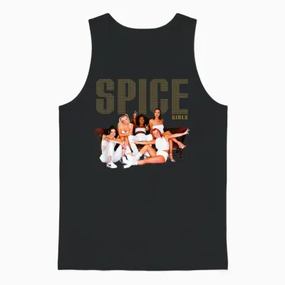 Official Spice Girls T-Shirt Sofa Photo, Black, S Unisex Tank Top - Black