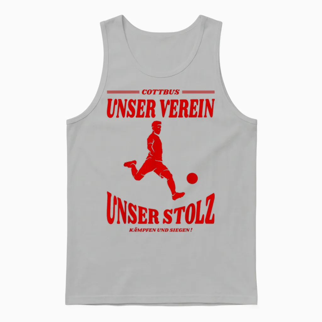 Cottbus Fußball Fan Unisex Tank Top in Ash