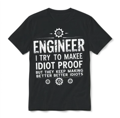Funny Engineering Gift for Men Unisex T-Shirt - Black