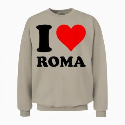 Rotes Herz Ich Liebe Roma Unisex Sweatshirt - Sand