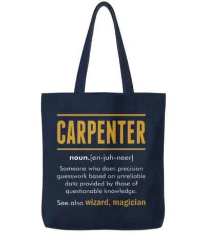 Carpenter Wizard Magician Tote Bags - Navy