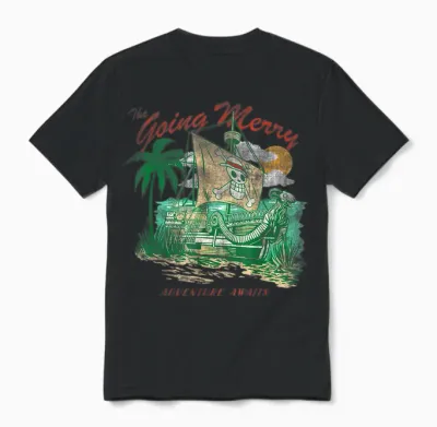 One Piece the Going Merry Adventure Awaits Unisex T-Shirt - Black