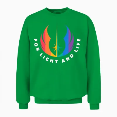 Star Wars Pride Rainbow Jedi Order Symbol for Light and Life Unisex Sweatshirt - Irish Green