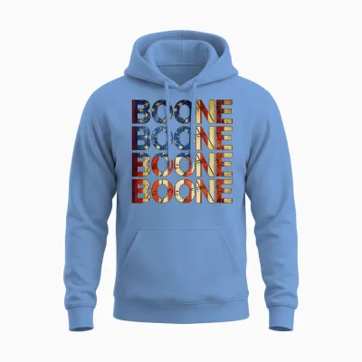Boone Family Name I Love Boone Personalized Vintage Unisex Hoodie - Carolina Blue