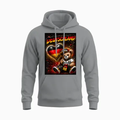 Deutschland T-Shirt Trikot Deutsche Flagge Germany Unisex Hoodie - Sport Grey