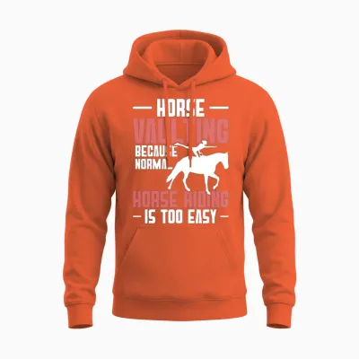 Horse Vaulting Girl Horse Gymnastics Lunger Horse Unisex Hoodie - Orange