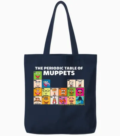 Disney the Muppets Periodic Table of the Muppets T-Shirt Small Tote Bags - Navy