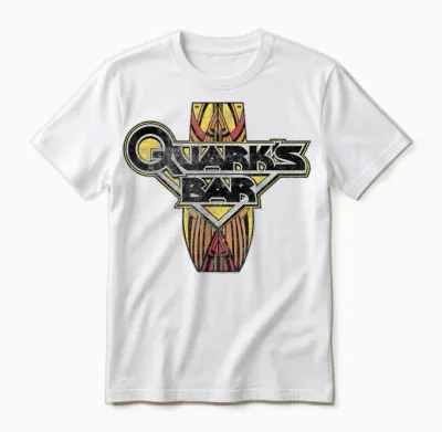 Star Trek Ds9 Quark's Bar Vintage Graphic Logo Unisex T-Shirt - White