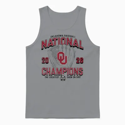 Oklahoma Sooners National Champs 2026 Baseball Cws Gray Unisex Tank Top - Sport Grey