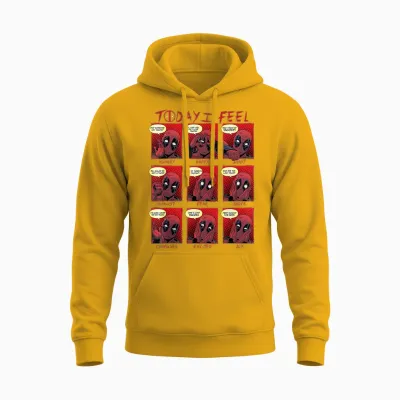 Marvel Deadpool Today I Feel Panels T-Shirt Small Unisex Hoodie - Gold
