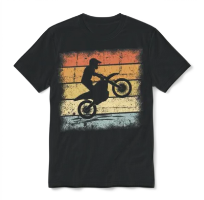 Motocross Retro Unisex T-Shirt - Black