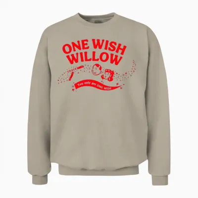 Obsession One Wish Willow Front & Back Unisex Sweatshirt - Sand