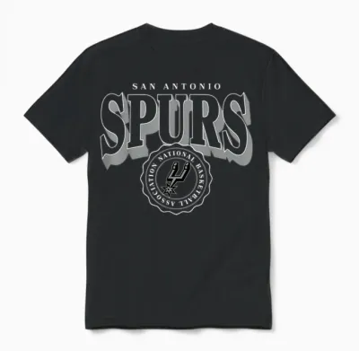 Nba – San Antonio Spurs – Curved Crest Unisex T-Shirt - Black