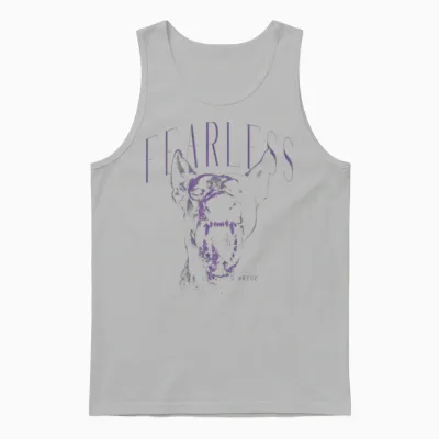 Backprint Streetwear Mode Fashion Damen Herren Hund Doberman Unisex Tank Top - Ash