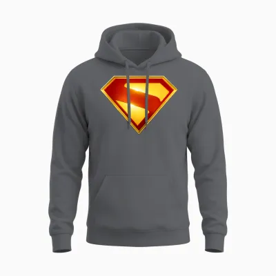 Superman (2025) Modern S-Shield Shiny Chest Emblem Unisex Hoodie - Charcoal