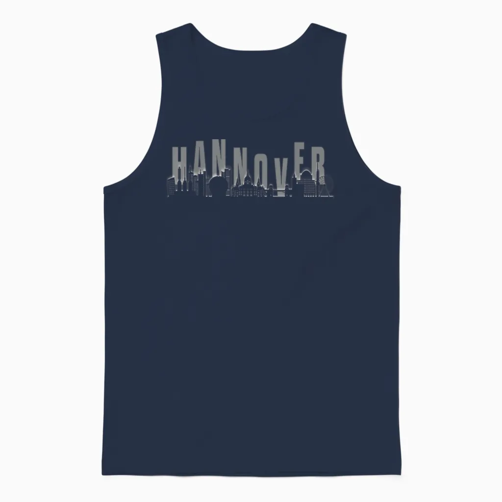 Hannover Skyline Design Unisex Tank Top in Navy