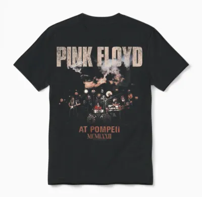 Pink Floyd Pompeii Live Photo T-Shirt, Black, S Unisex T-Shirt - Black