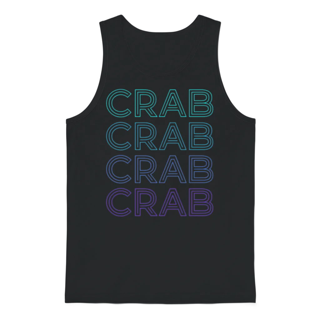 Crab Seafood Retro Unisex Tank Top - Black