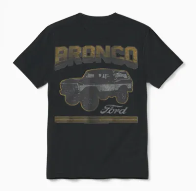 Ford - Bronco Suv with Logo Unisex T-Shirt - Black