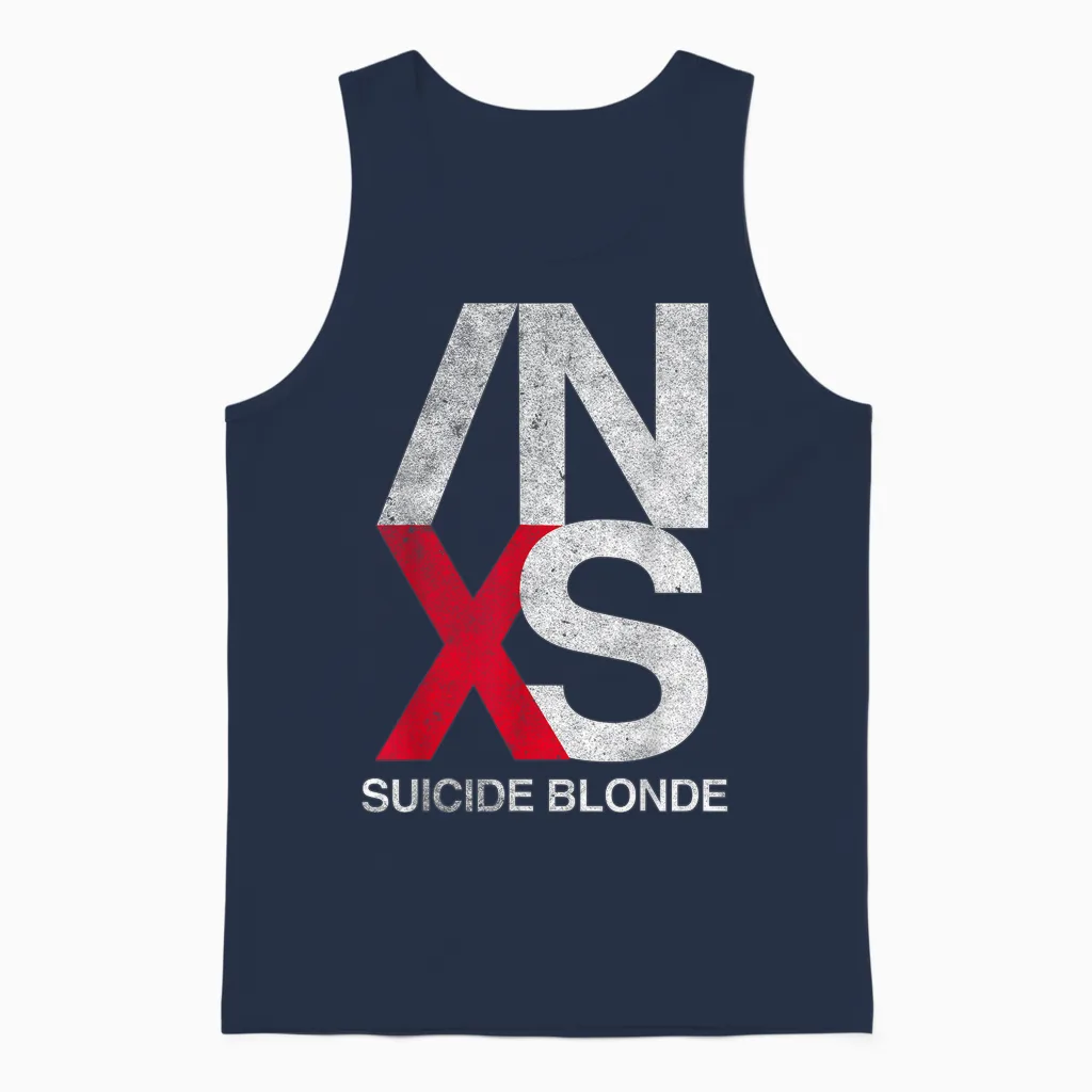 Inxs β Suicide Blonde T-Shirt, Black, S Unisex Tank Top in Navy
